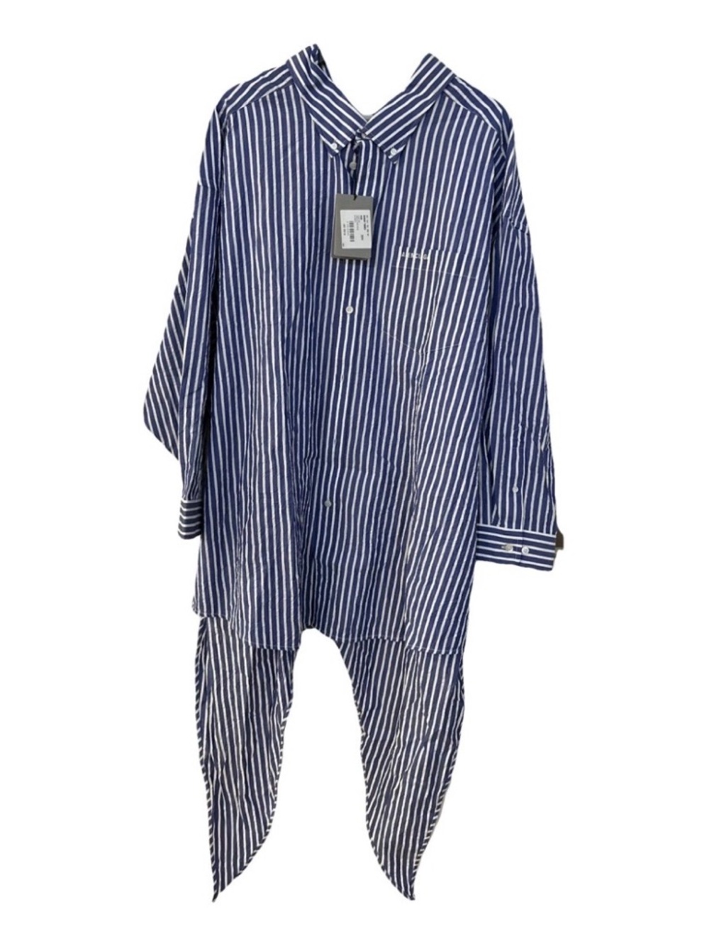 NWT Balenciaga Unisex Oversized Stripped Poplin Shirt Runway Size 3 $1,350 Auth - Picture 5 of 12
